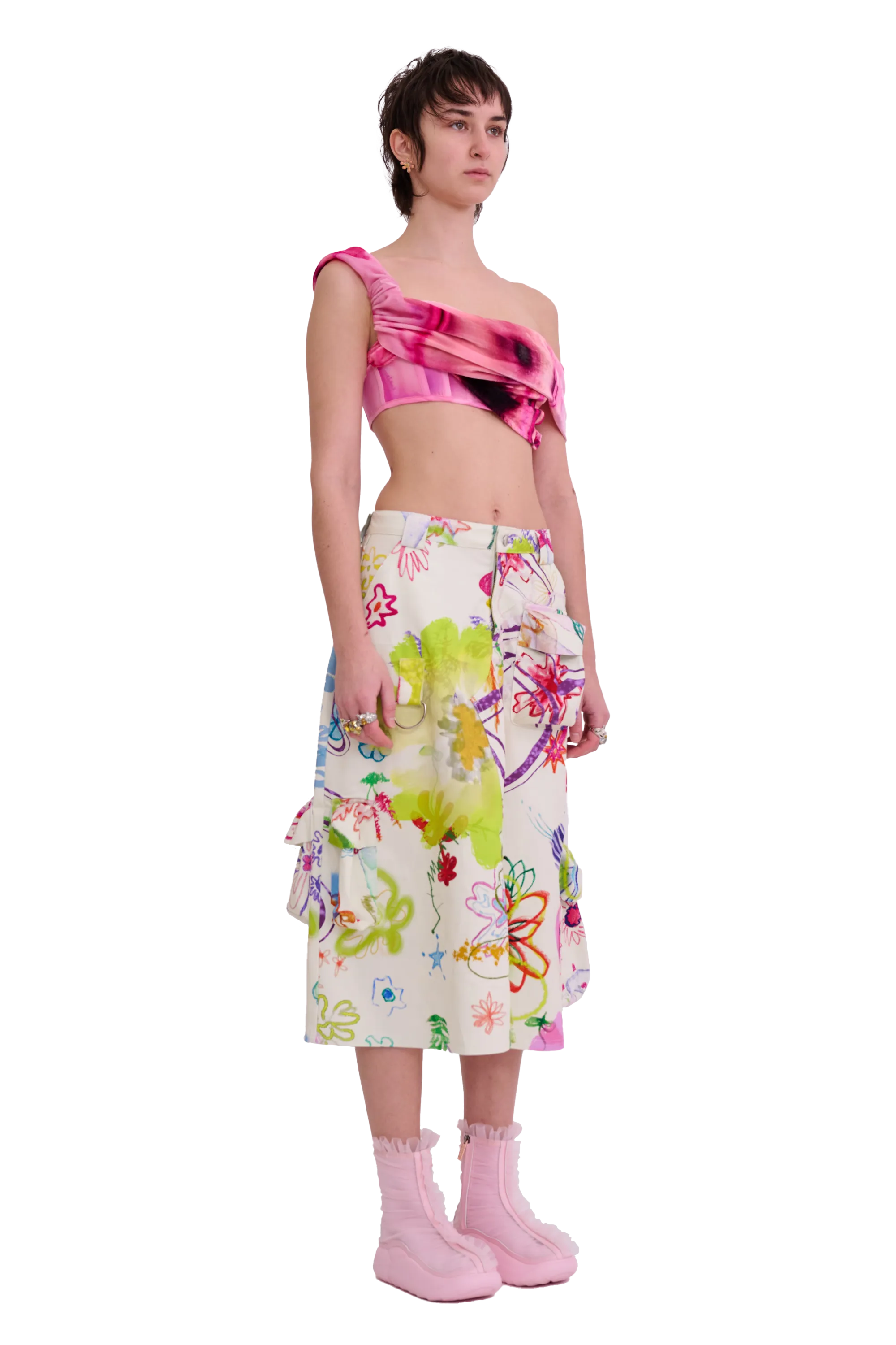 SUPER BLOOM LAWN MIDI CARGO SKIRT
