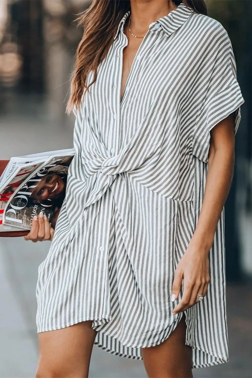 Surfin’ Safari Striped Button Down Shirt Dress