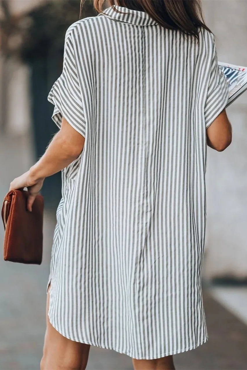 Surfin’ Safari Striped Button Down Shirt Dress