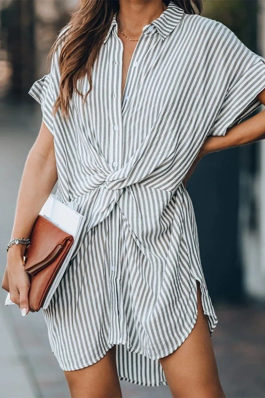 Surfin’ Safari Striped Button Down Shirt Dress