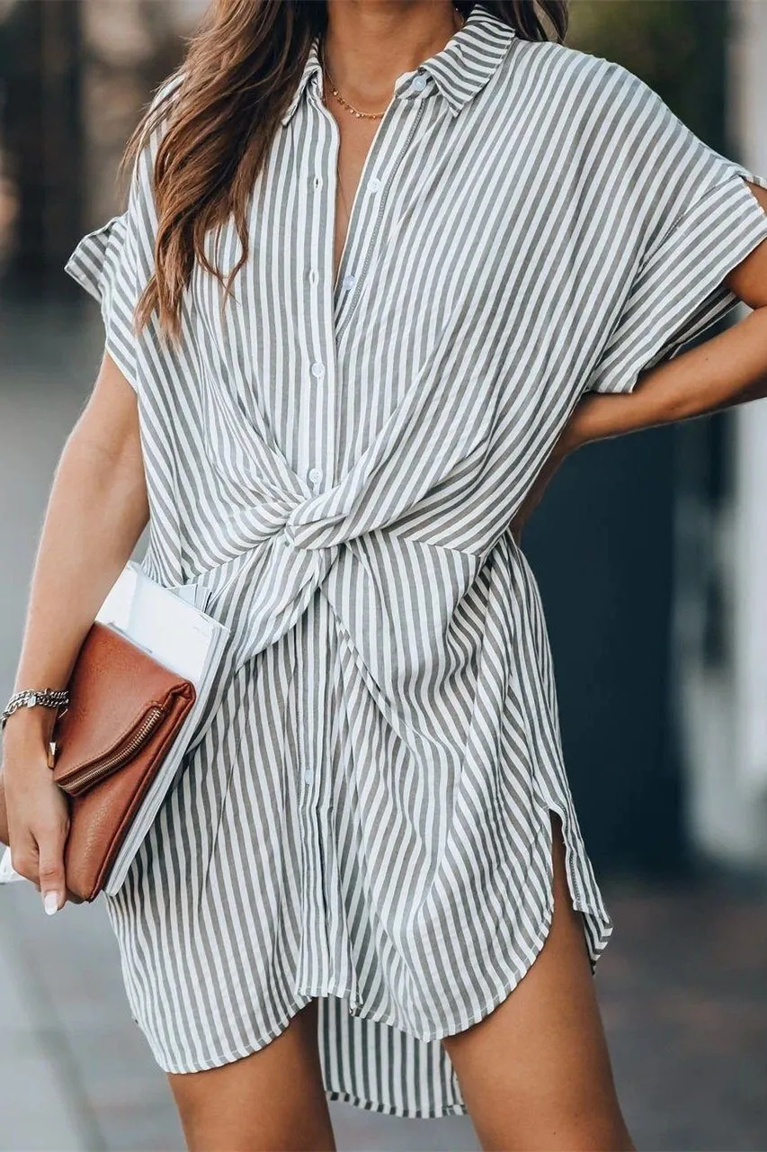 Surfin’ Safari Striped Button Down Shirt Dress