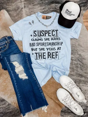 Suspect yells at ref graphic