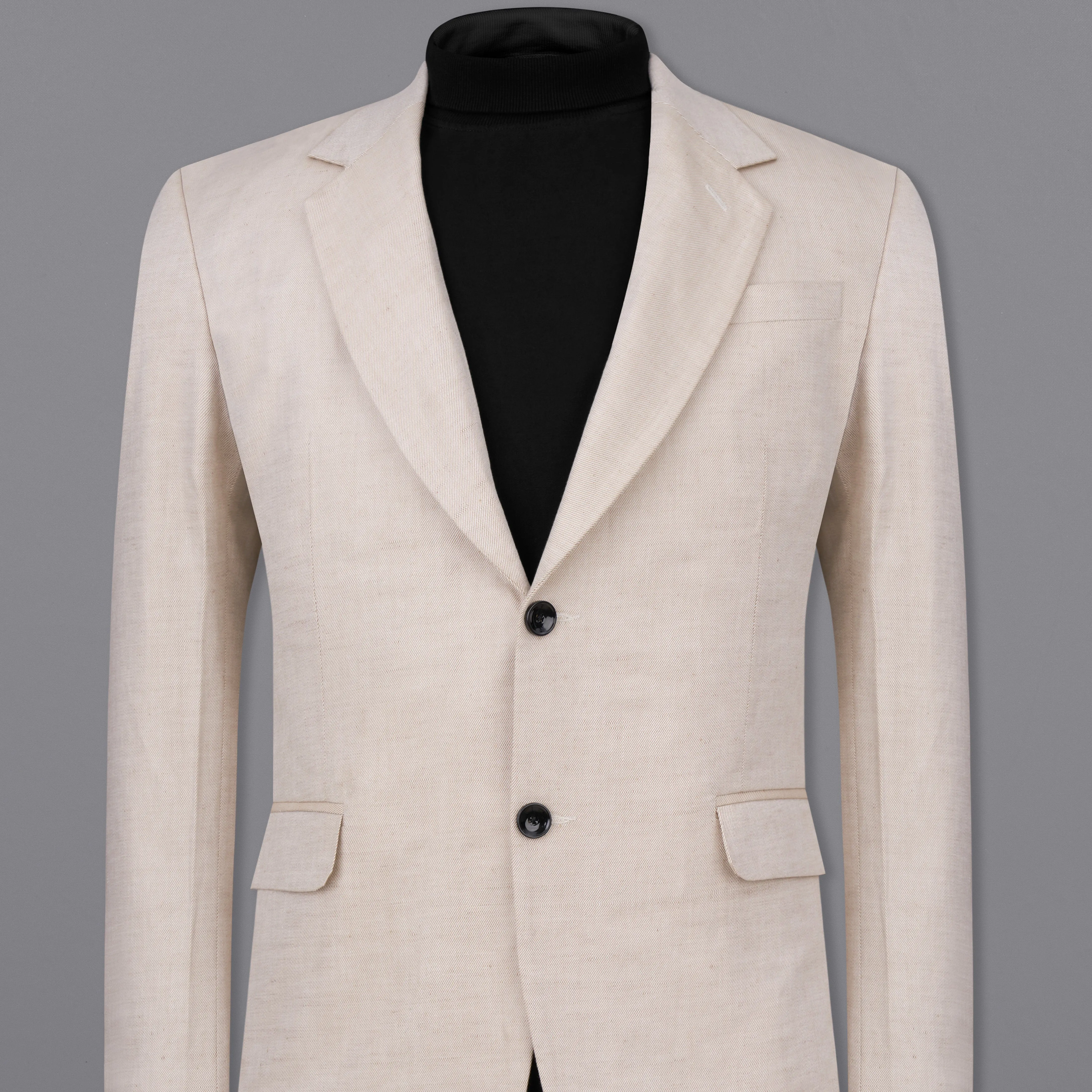 Swirl Cream Luxurious Linen Blazer