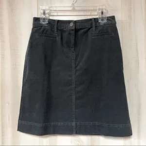 Talbots Charcoal Grey Cotton Corduroy Jean Skirt A line NWT Sz 2