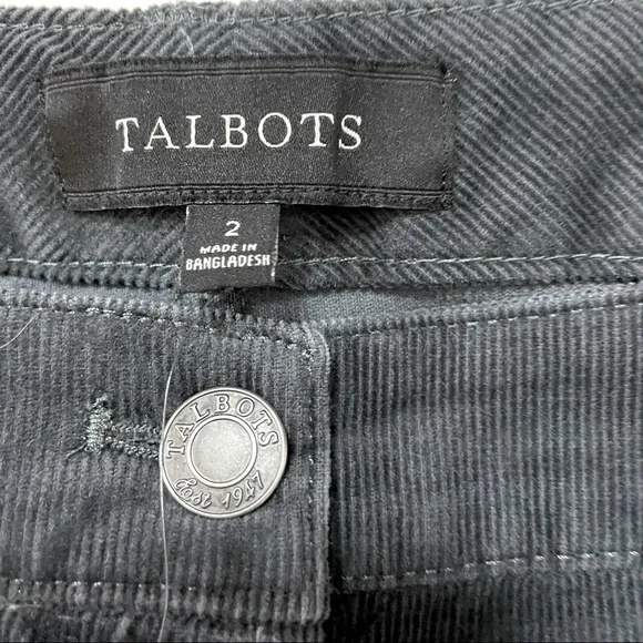 Talbots Charcoal Grey Cotton Corduroy Jean Skirt A line NWT Sz 2