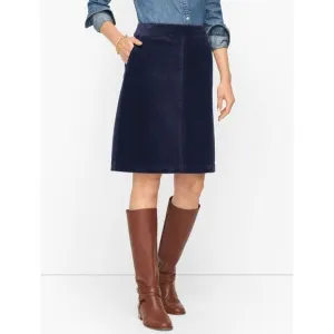 ✨TALBOTS NAVY COTTON BLEND CORDUROY A-LINE SZ 6 SKIRT✨