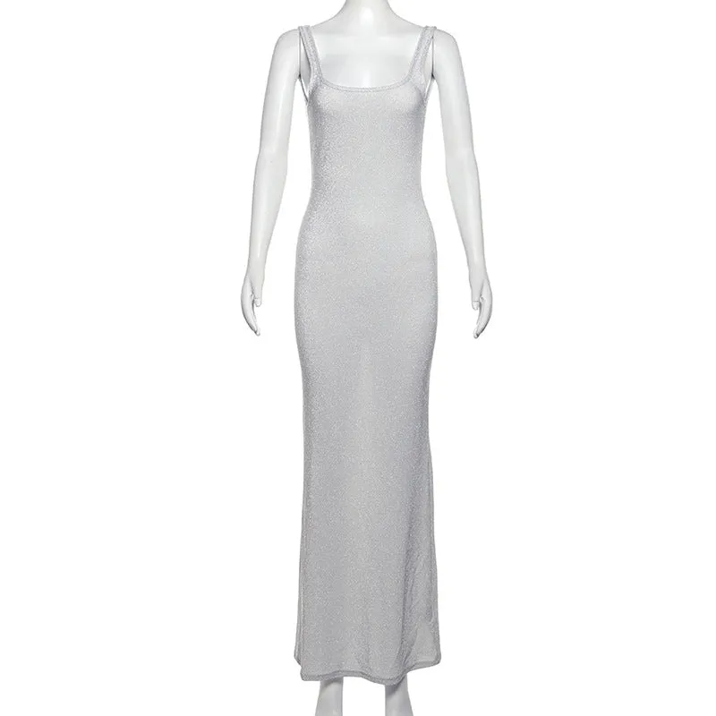 Tank Strap Square Neckline Maxi Dress