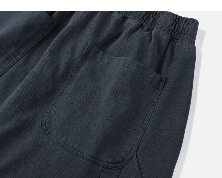 Tapered Washed Multi-pocket Pants