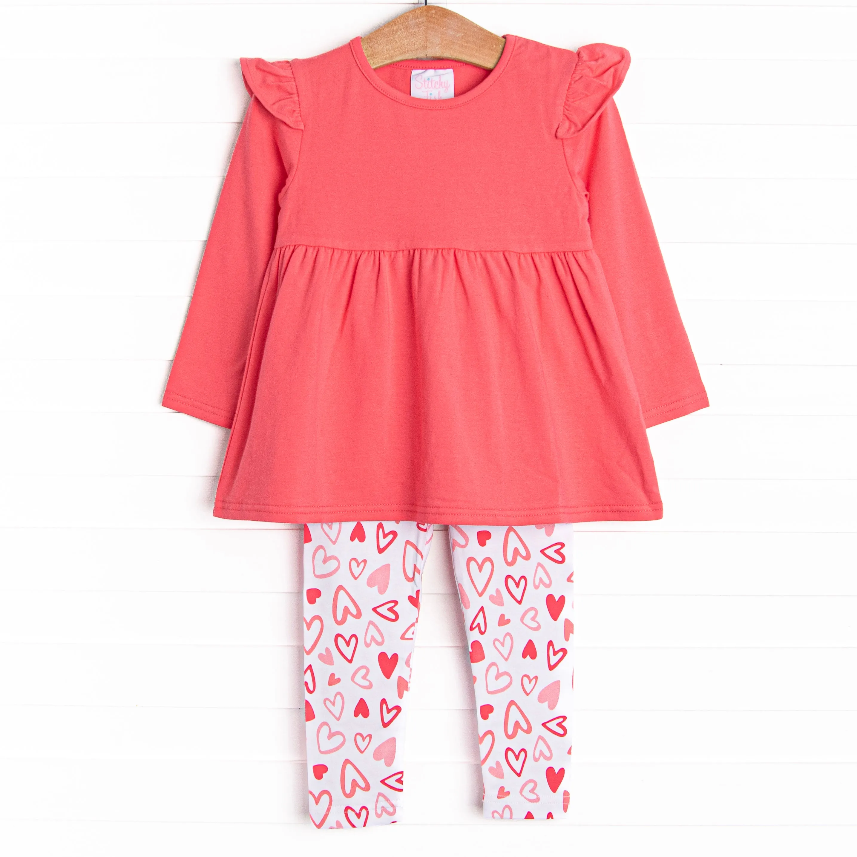 Tara Hearts Tunic Set, Pink