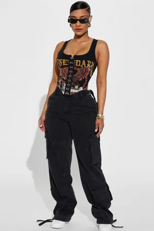 TF0366 Graphic Corset Tank Top