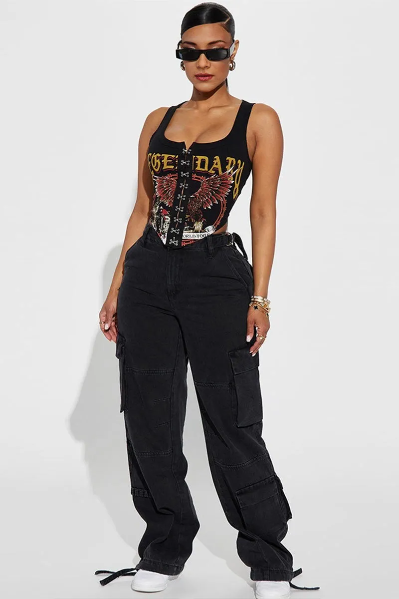 TF0366 Graphic Corset Tank Top