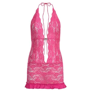THAT'S HOT Lace-Up Mini Halter Dress