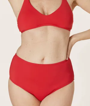 The High - Waisted - Bottom - Flat - Cherry Red