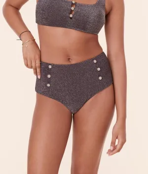 The Lipari Bikini Bottom - Glitter - Licorice