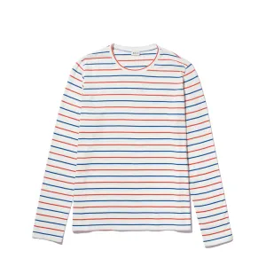 The Modern Long - White/Blue/Poppy Pinstripe