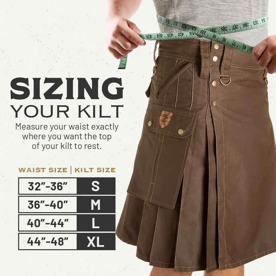 The Stowaway Kilt - Khaki