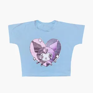 themeisles Kuromi Evil Jester Soft Blue Crop Top