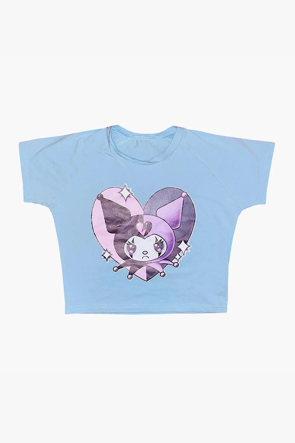 themeisles Kuromi Evil Jester Soft Blue Crop Top