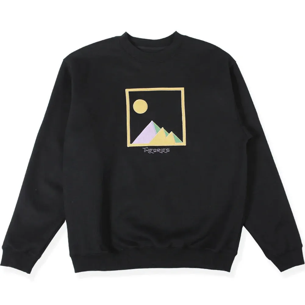 Theories Giza Applique Crewneck Black