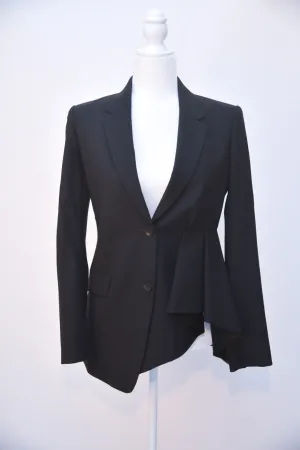 Theory Black Blazer with Side Pleated Detail