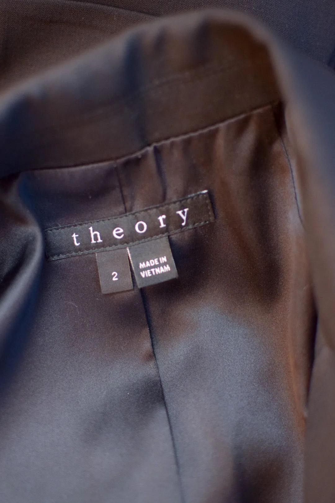 Theory Black Blazer with Side Pleated Detail