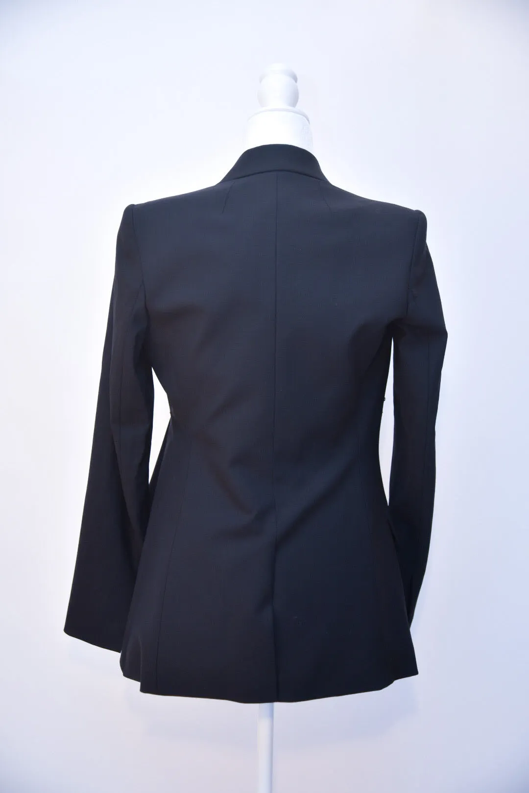 Theory Black Blazer with Side Pleated Detail