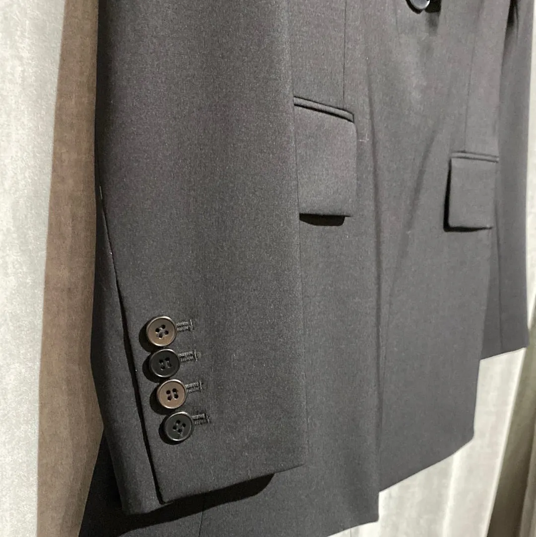 Theory Classic Stretch Wool SIngle Button Black Blazer