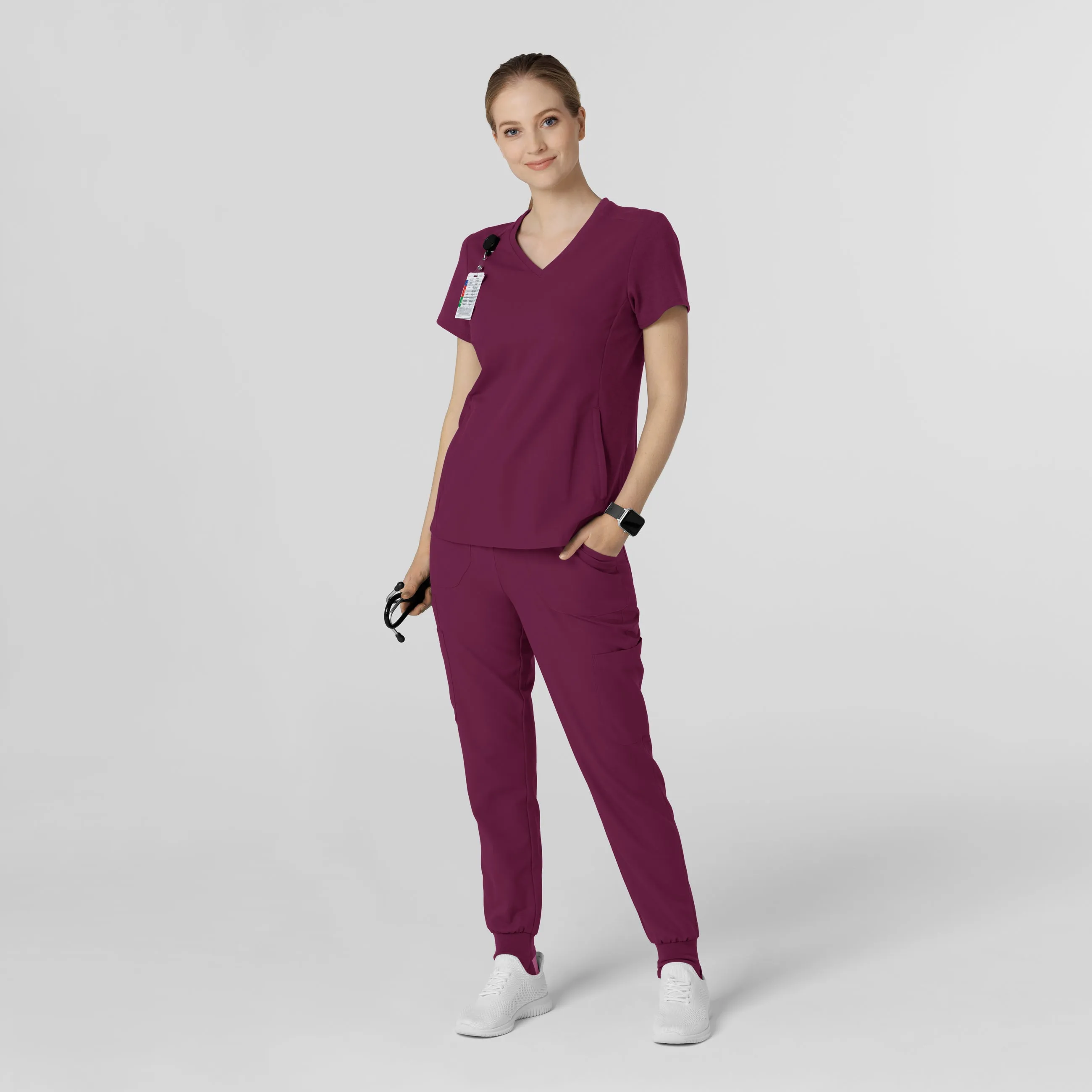 Thrive 5522 Convertible Stirrup Jogger Scrub Pants Wine