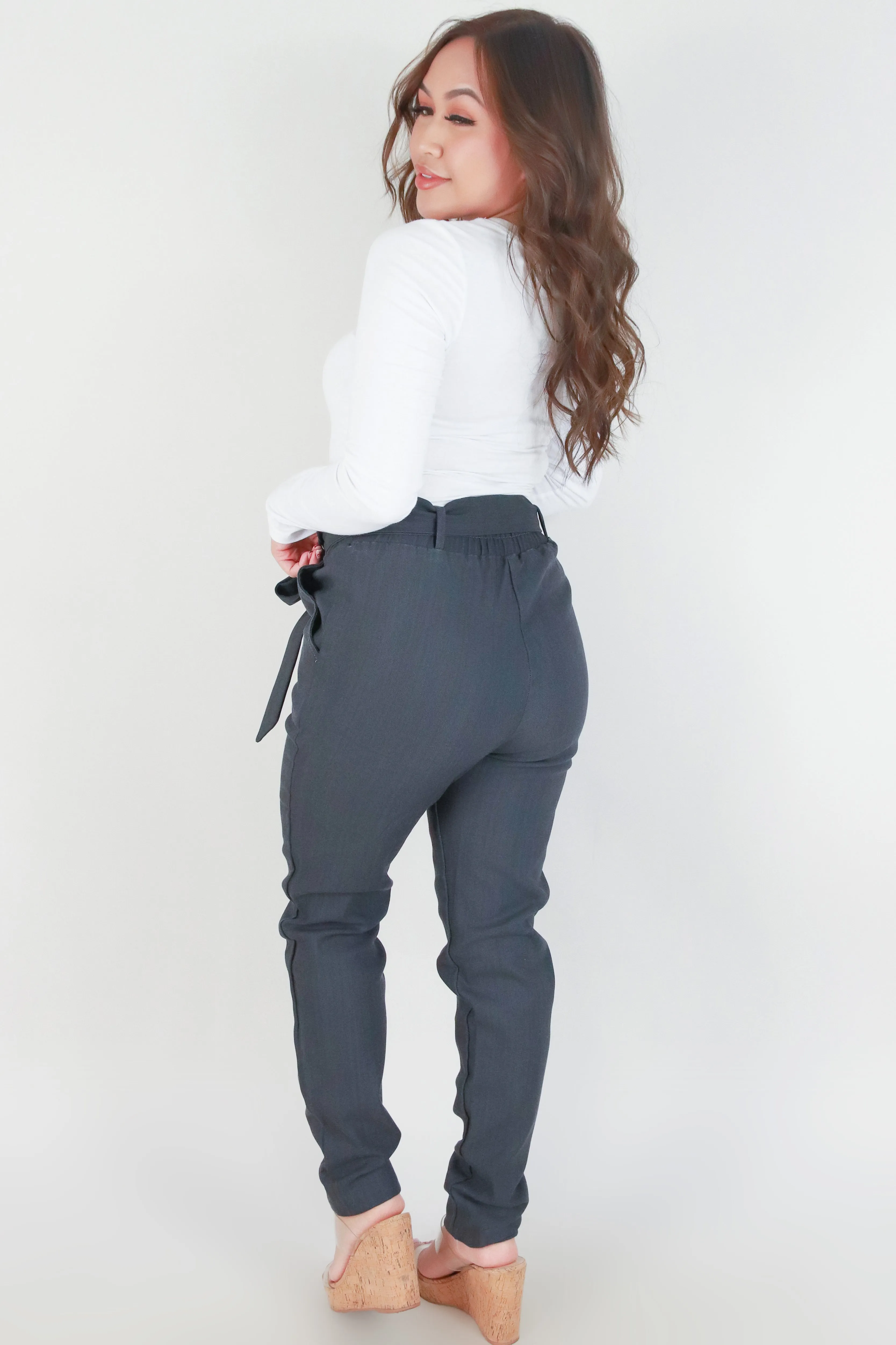 TIE WAIST CUFFED PANTS