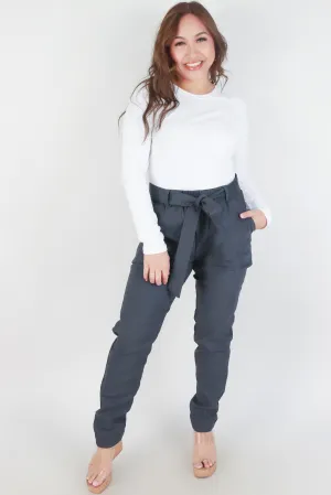 TIE WAIST CUFFED PANTS