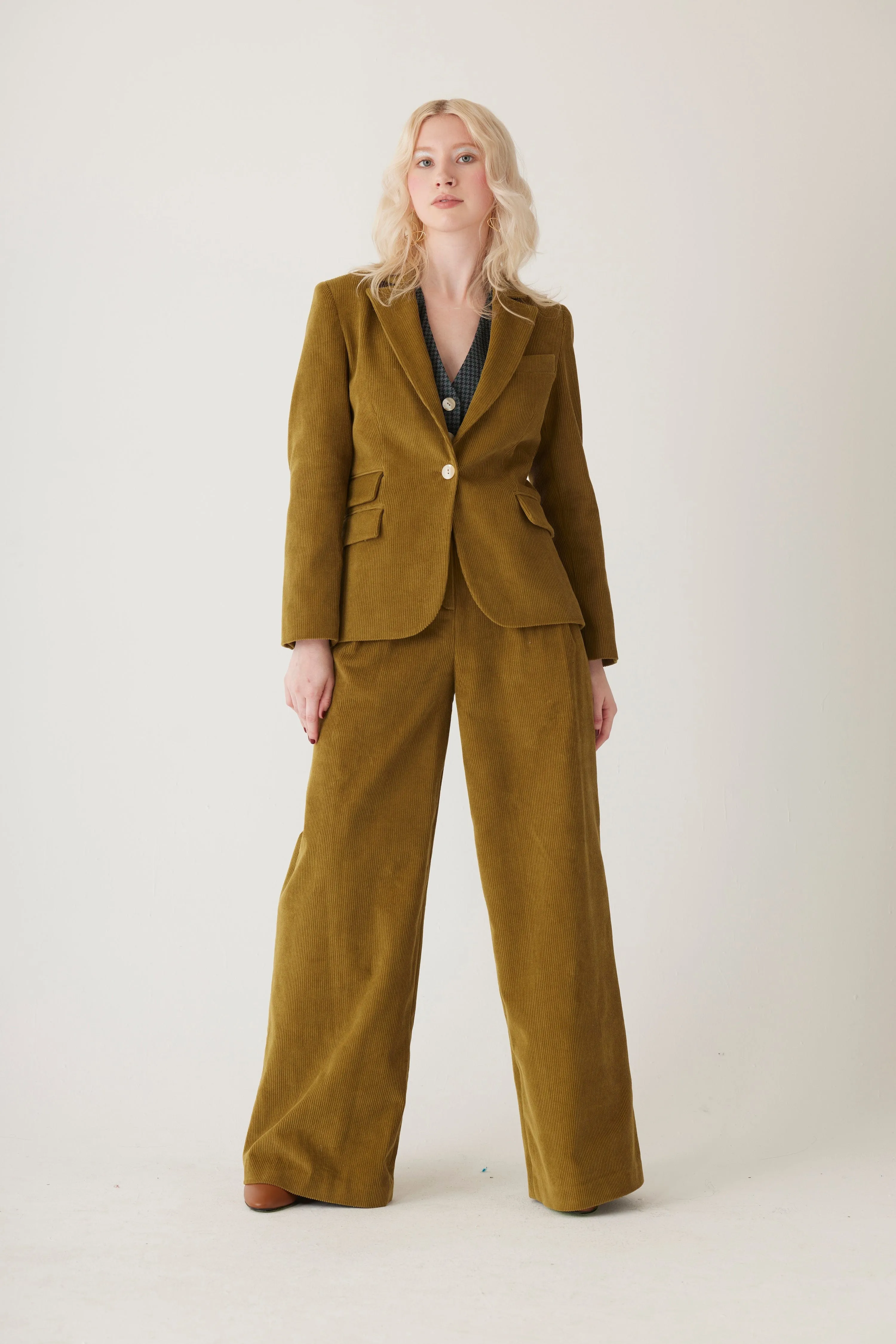 Tilda Blazer in Fine Wale Fern Corduroy
