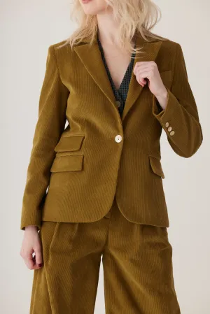 Tilda Blazer in Fine Wale Fern Corduroy
