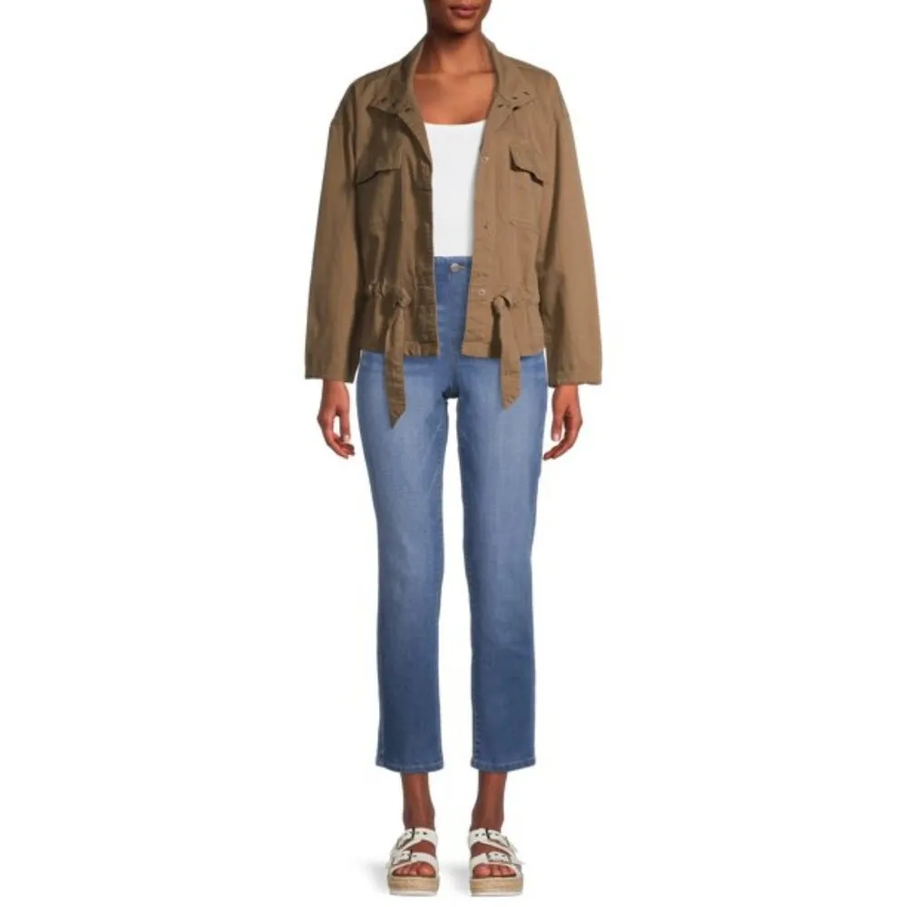 Time and Tru Women's Mid Rise  Straight Pull On Jeans