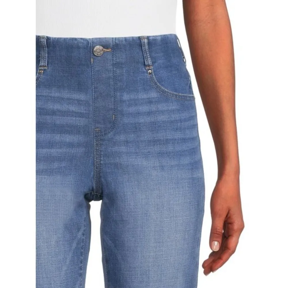 Time and Tru Women's Mid Rise  Straight Pull On Jeans