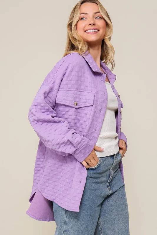 TIMING Junior Long Sleeve Quilted Button Down Jacket