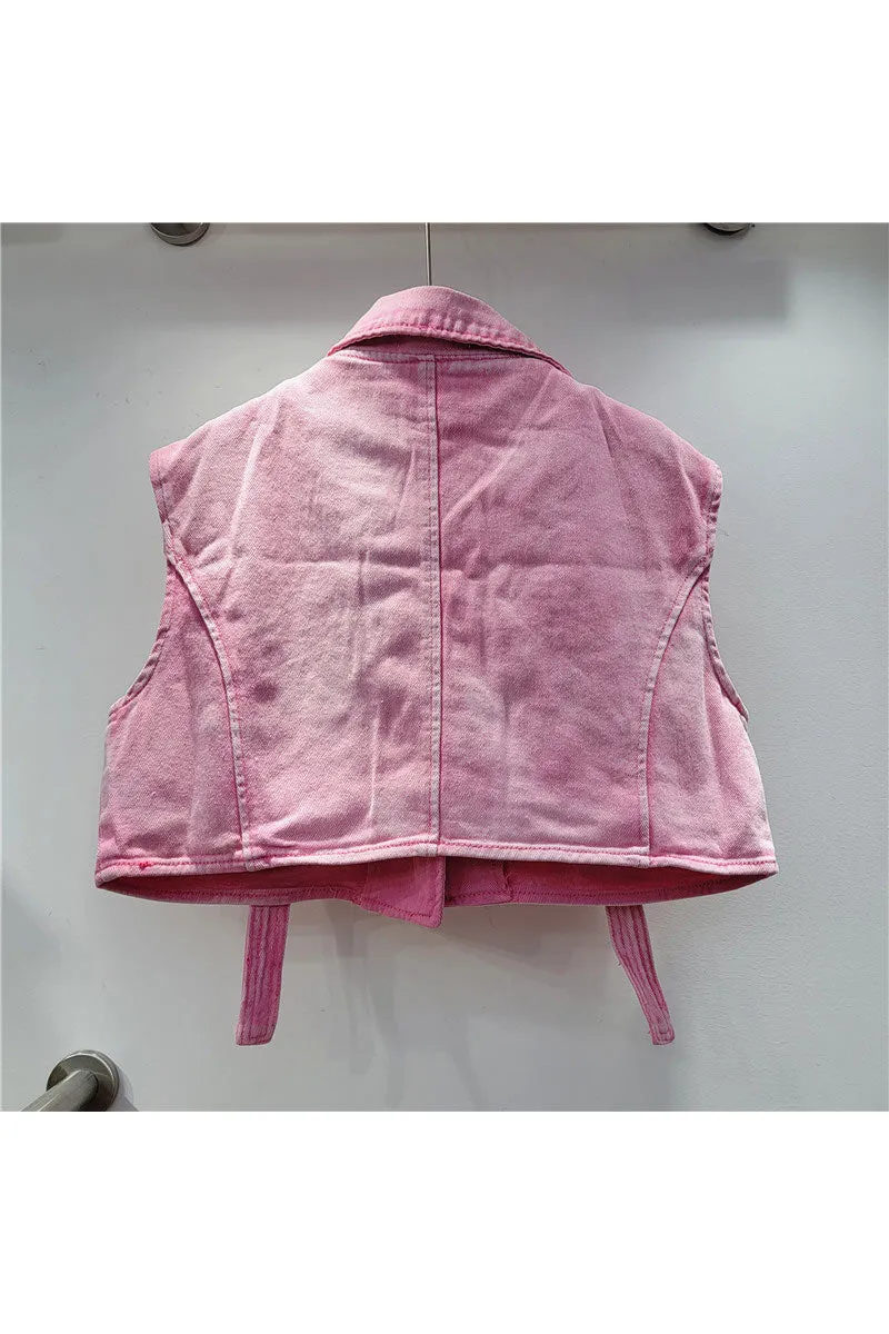 TK0693 Denim Vest Top