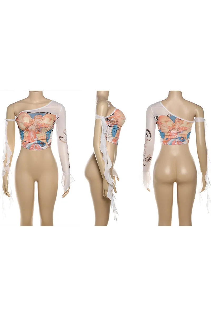 TM0288 Graphic Mesh Shirt
