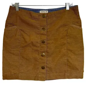 Toad &amp; Co Fall Corduroy Short Skirt Button Down Organic Camel Brown Size 6