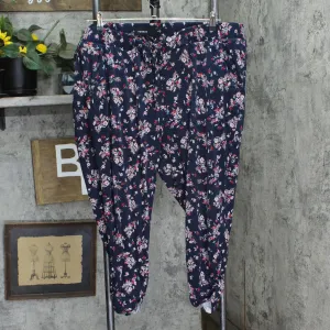 Torrid Womens Plus Size Ruched Leg Elastic Waist Pants Blue Multi 4