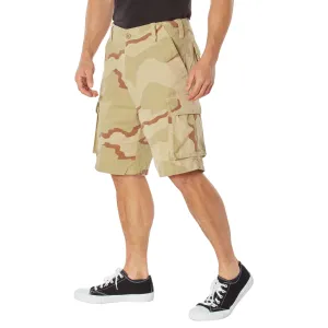 Tri-Color Desert Camouflage - Tactical Vintage Paratrooper BDU Cargo Shorts - Poly Cotton - Zipper Fly