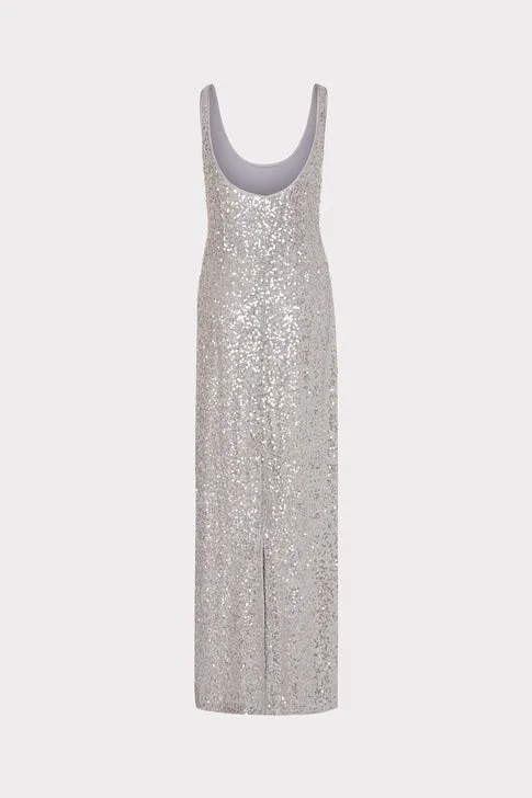 TS Milly Ishani Sequins Scoop Neck Dress