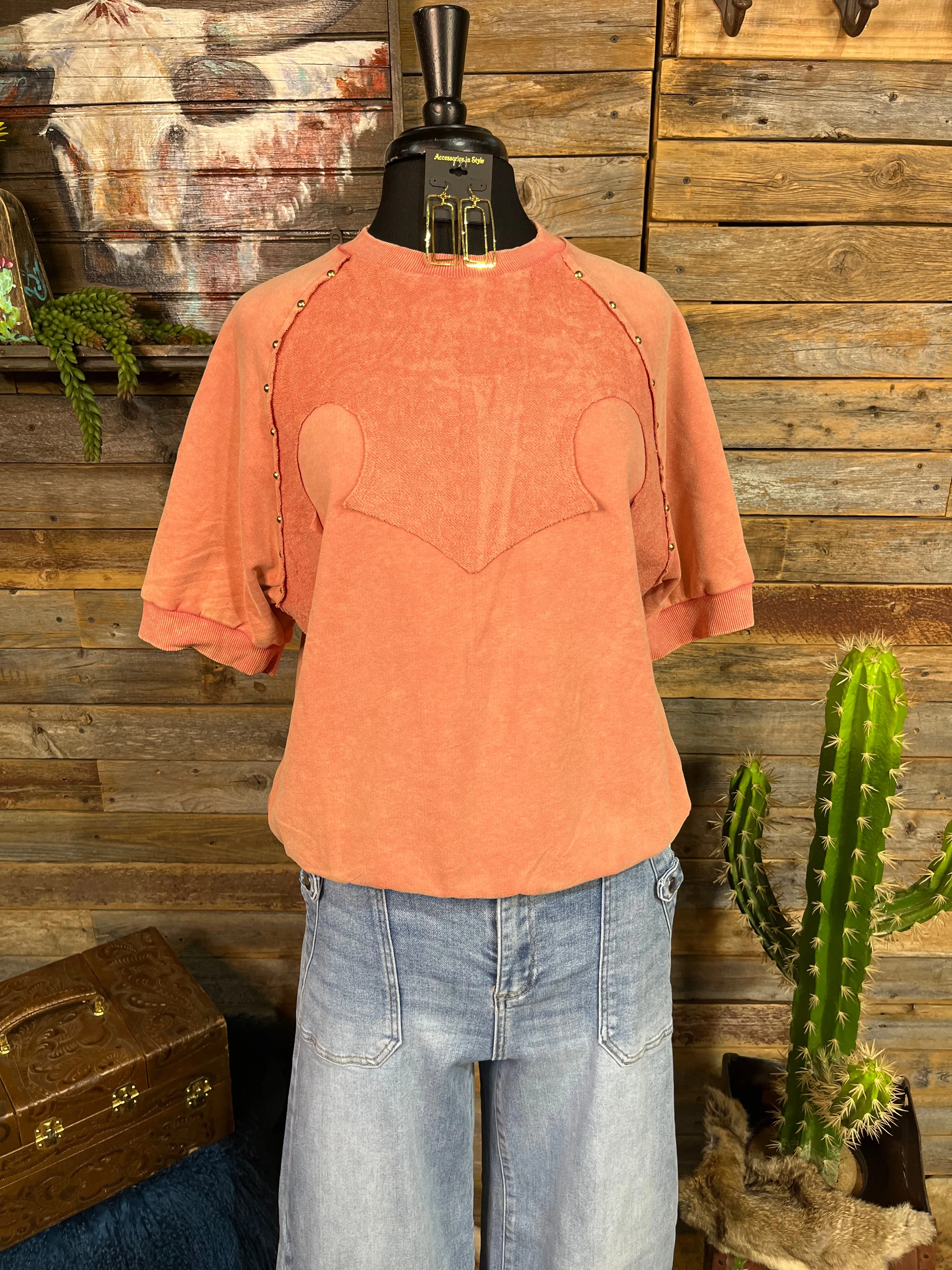 Tulsa French Terry Western Yoke Studded Sweatshirt