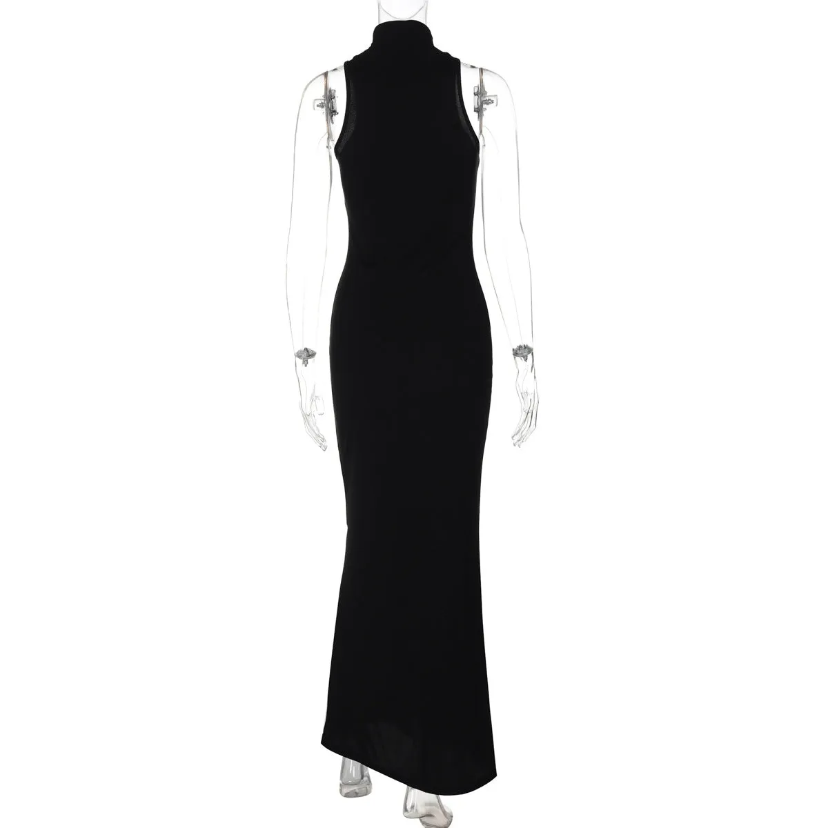 Turtleneck Sleeveless Maxi Dress