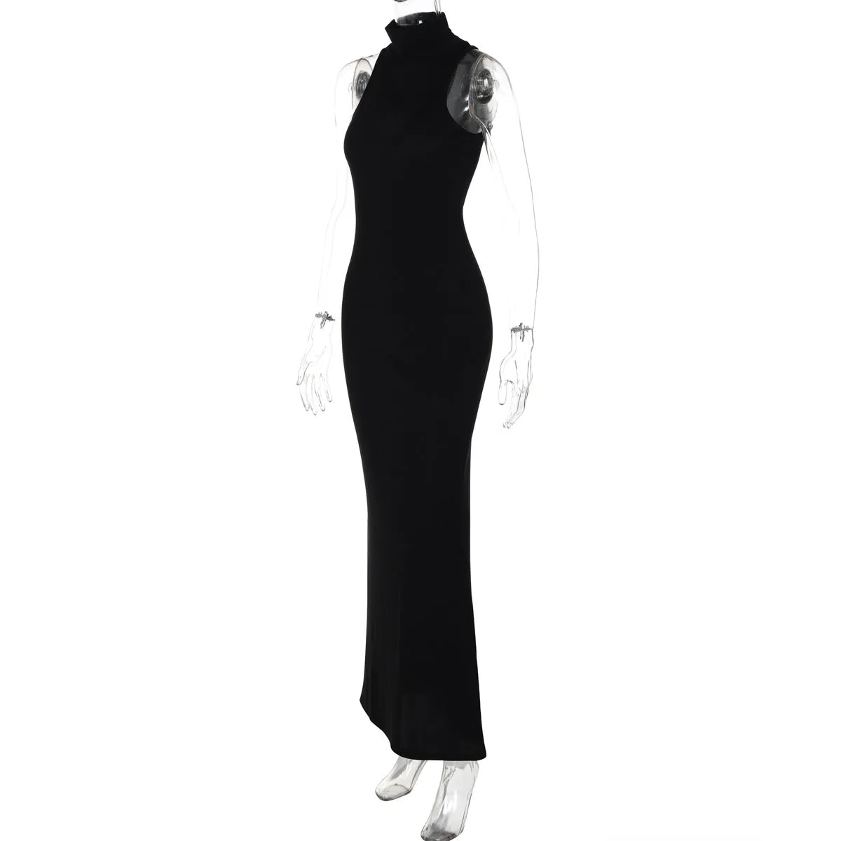 Turtleneck Sleeveless Maxi Dress
