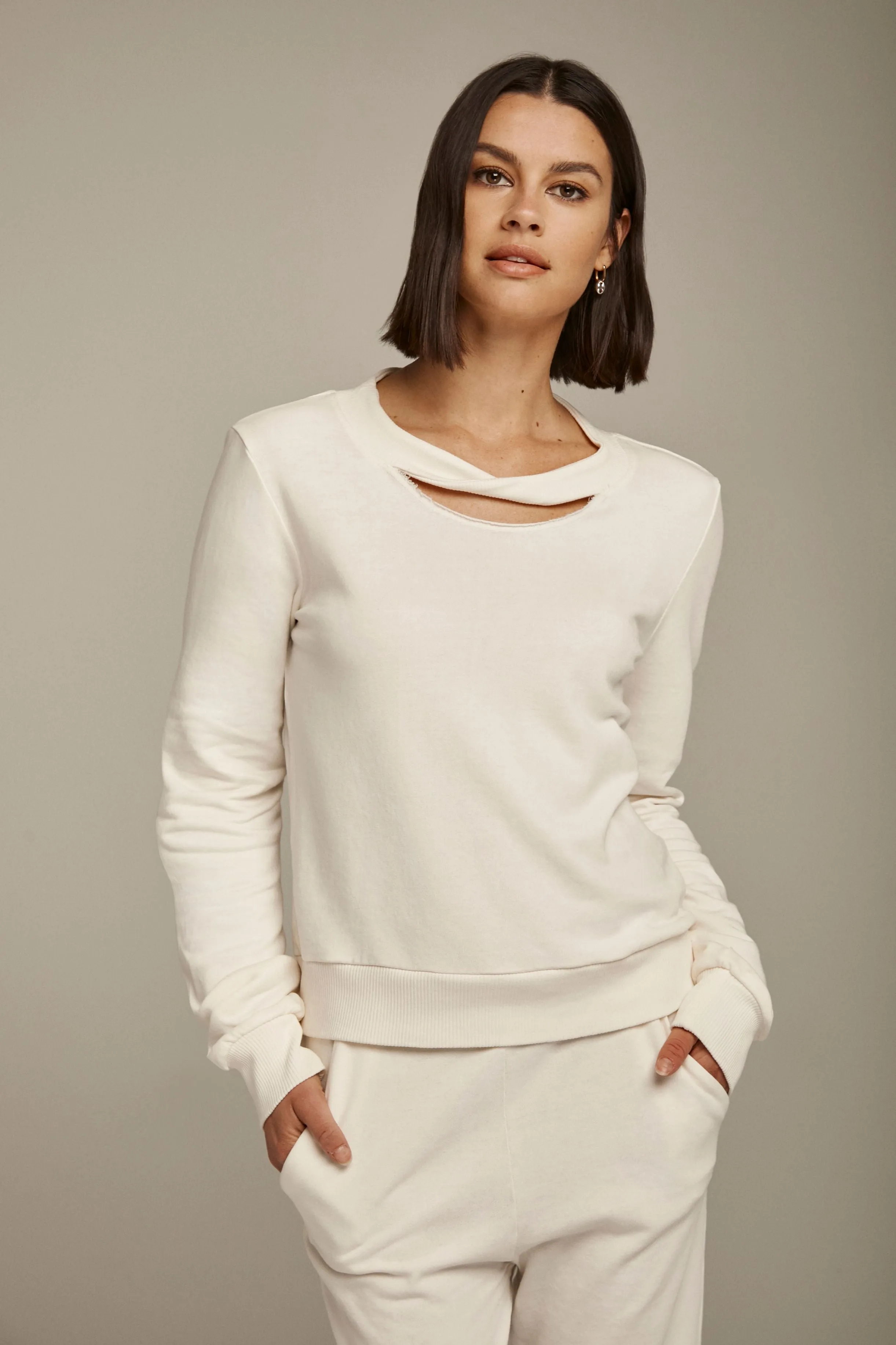 Twist Neck Pullover