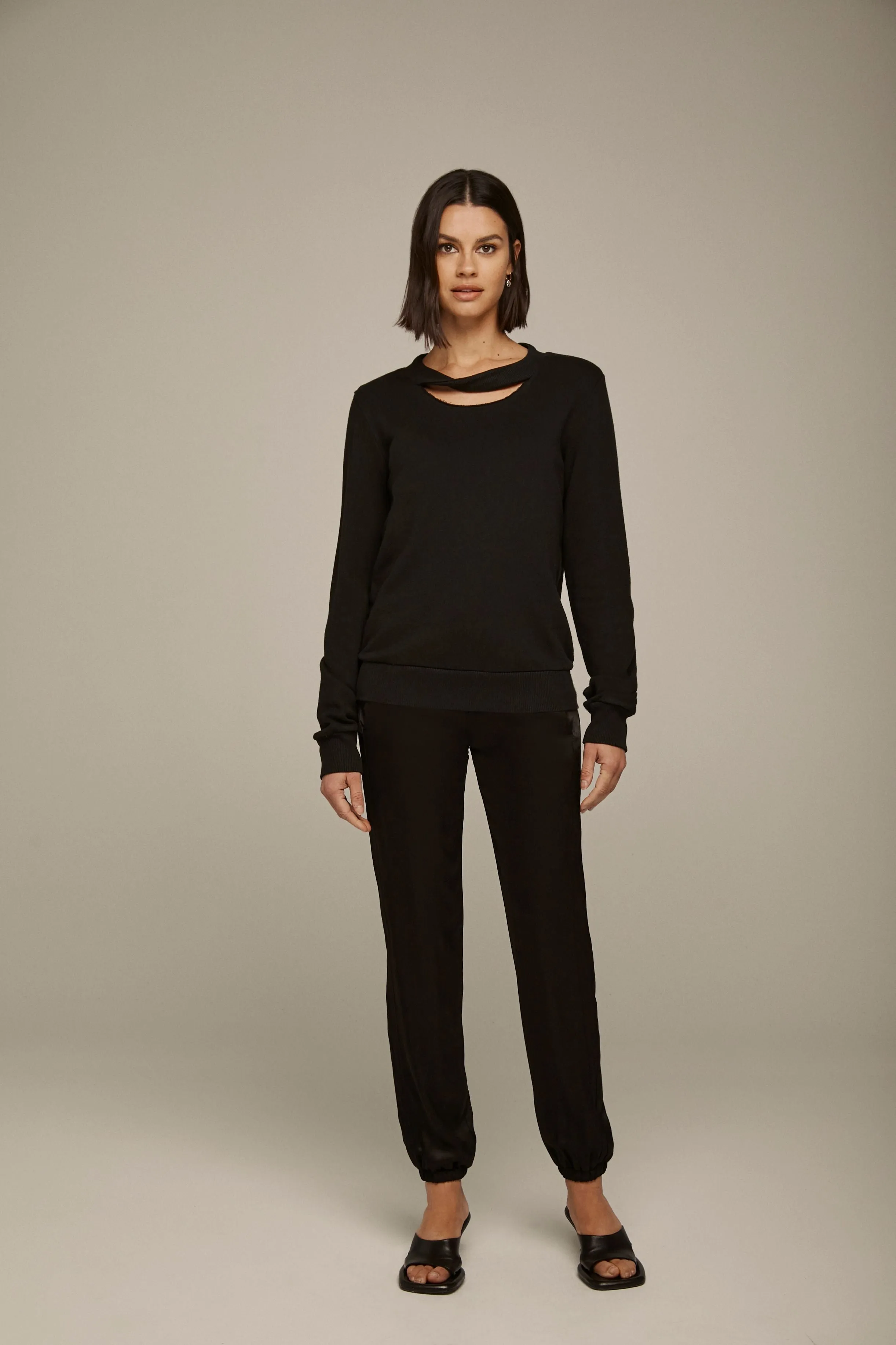Twist Neck Pullover