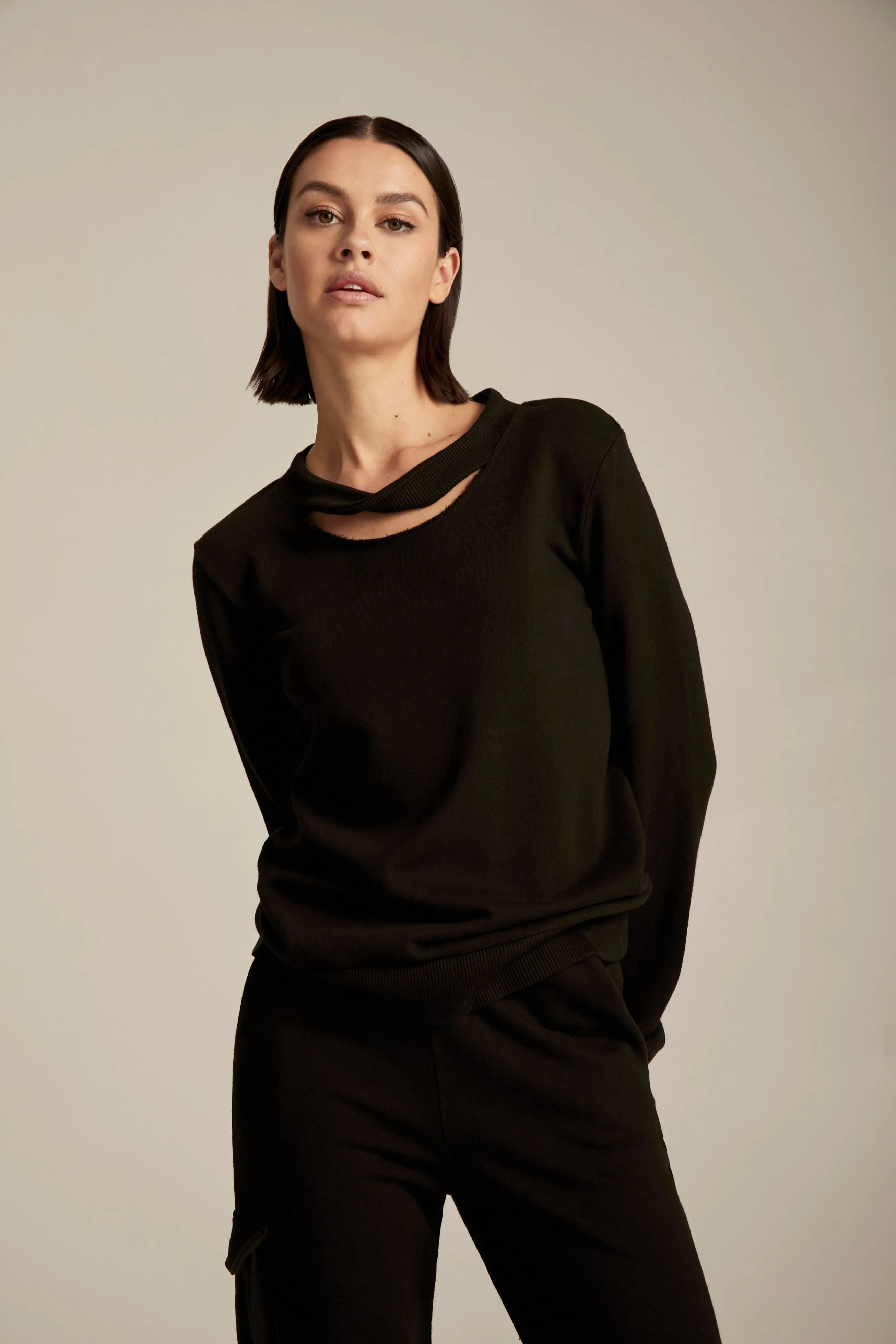 Twist Neck Pullover