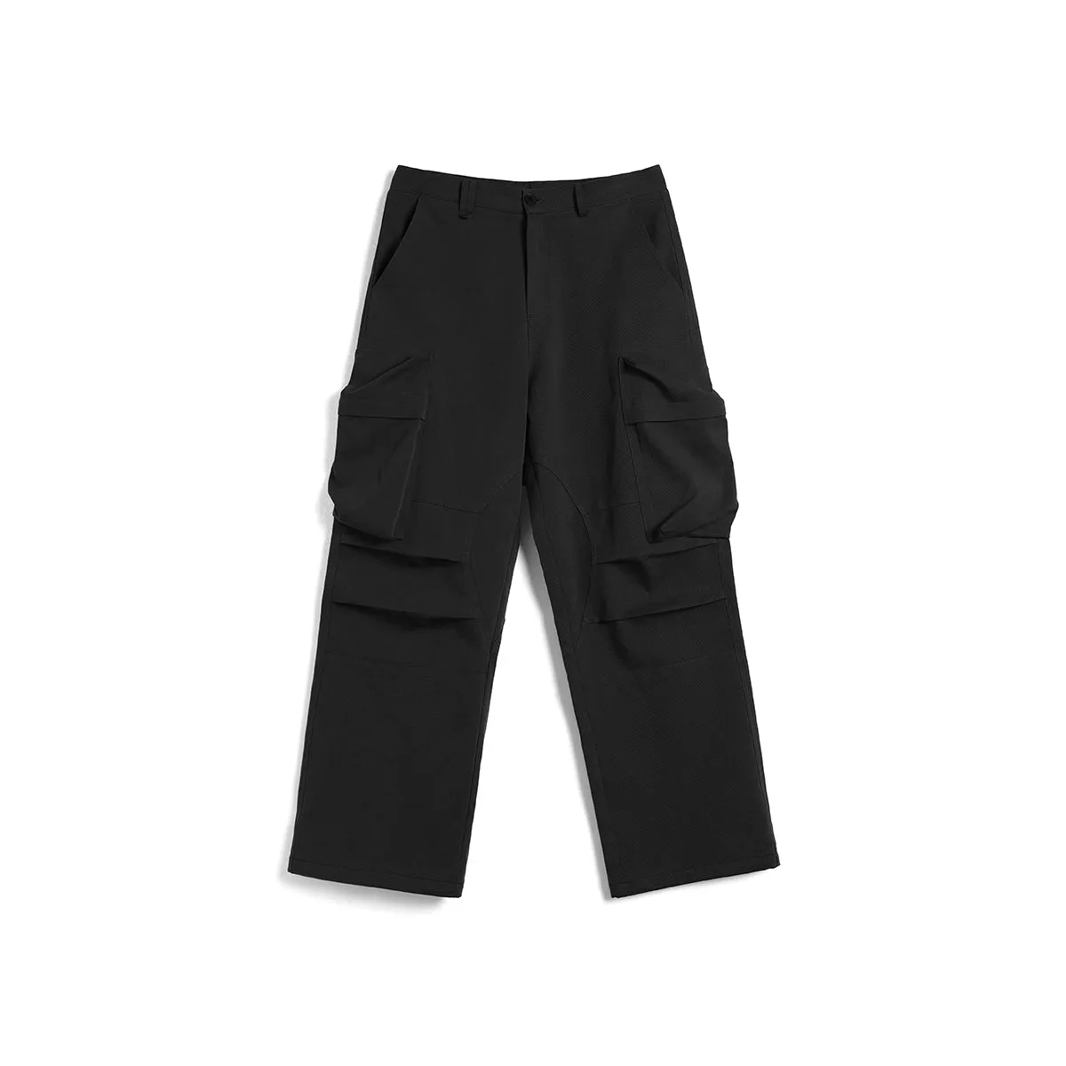 Two-Color Split Pleated Cargo Pants