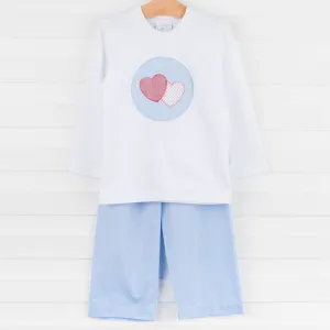 Two Hearts Pant Set, Blue