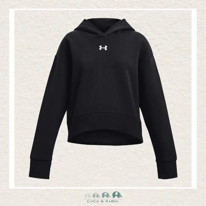 Under Armour Youth Girls Rival Fleece Crop Hoodie - Black